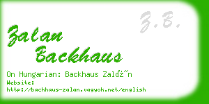 zalan backhaus business card